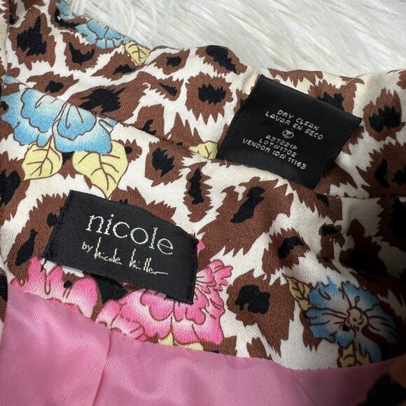 Vintage Y2K Nicole Miller Mixed Animal Floral Print Zip Front Jacket Coat - Picture 4 of 7